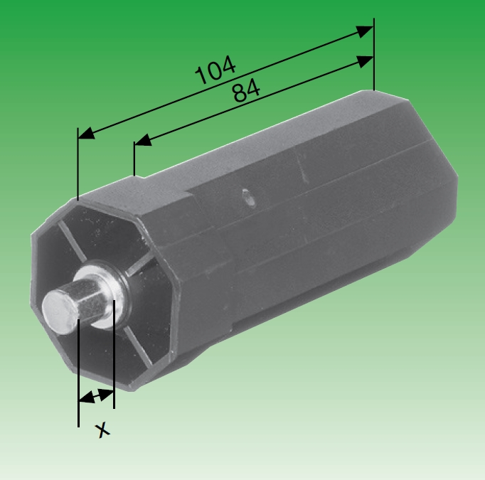Selve Mini-Walzenkapseln, lang, mit außenliegendem Achsstift ø 10 mm, für Stahlwelle SW 40