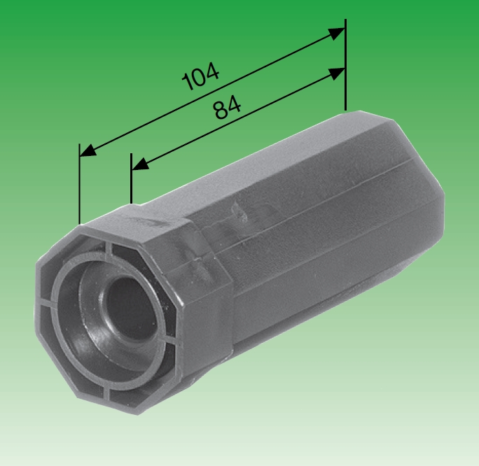 Selve Walzenkapsel Mini, lang, für Gleit- oder Kugellager ø 28 mm, für Stahlwelle SW 40