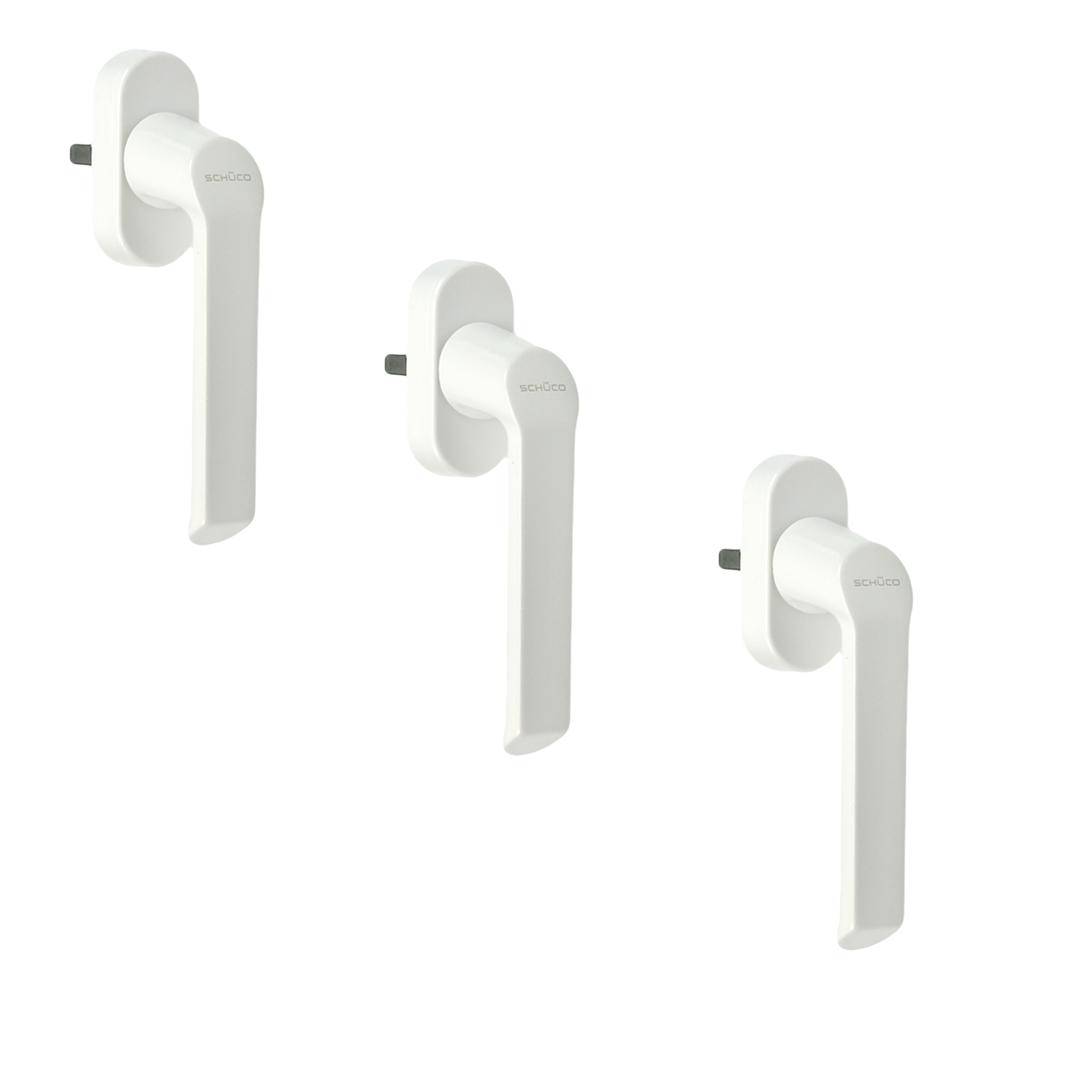 3er Sparset Schüco CT 70 Fenstergriff Akustik in weiß