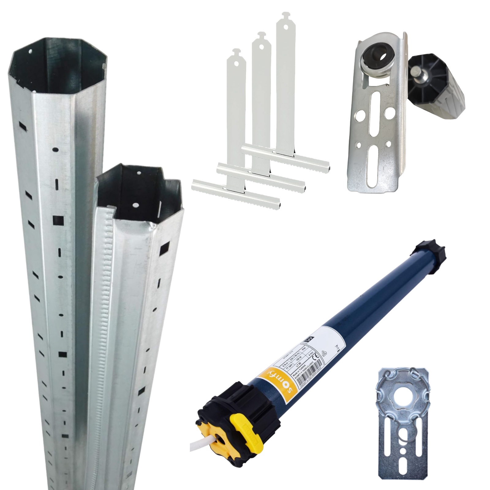 Rollladen A-Z Renovierungskit "standard-Mechanisch" inkl. allem benötigten Zubehör, Stahlwelle,Lager