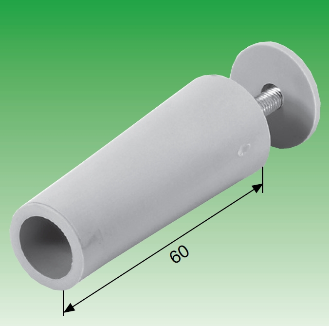 Selve Anschlagstopfen, Länge: 60 mm, mit eingelegter Mutter u. Schraube (4mm)