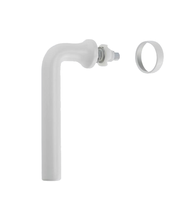 Schüco Design-Fenstergriff L-Form RAL 9010 (Reinweiß)