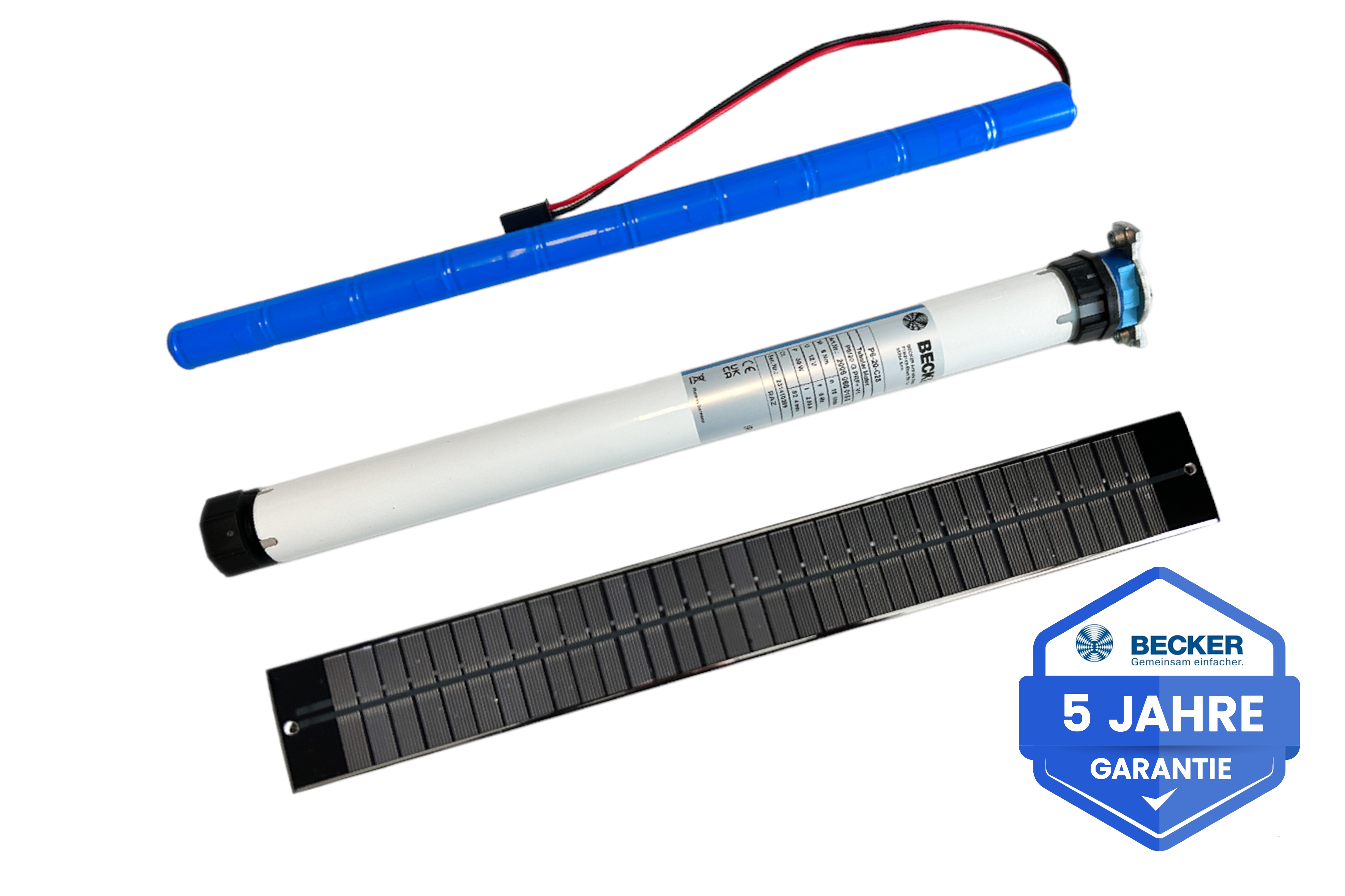 Becker Solar-Kit SK460 10Nm Rohrantrieb P10-11-C28 mit Akku und Solarpanel