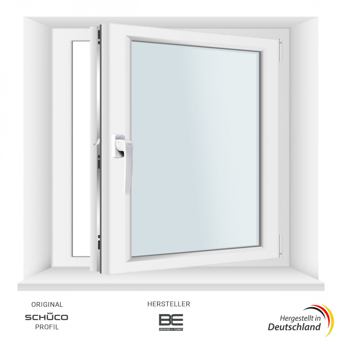 50 x 100 cm (H x B) SCHÜCO Kellerfenster 3f.-vergl. ALLE GRÖßEN - Hergestellt von BE Bauelemente