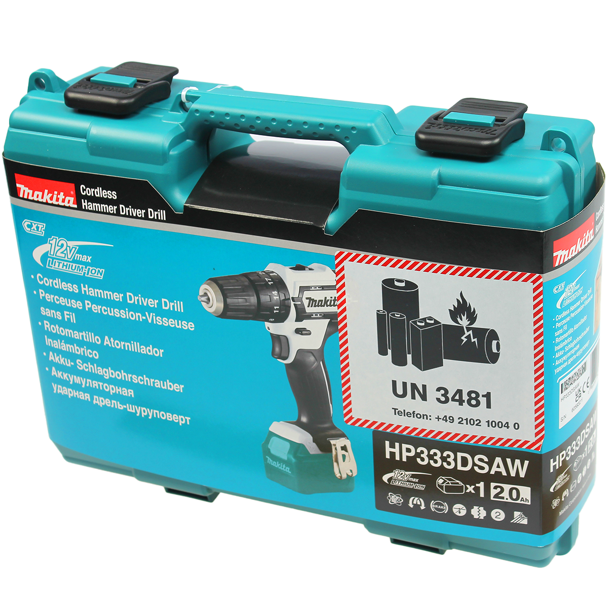 Makita Schlagbohrschrauber 12V max. Weiß / Akku+Koffer+Ladegerät