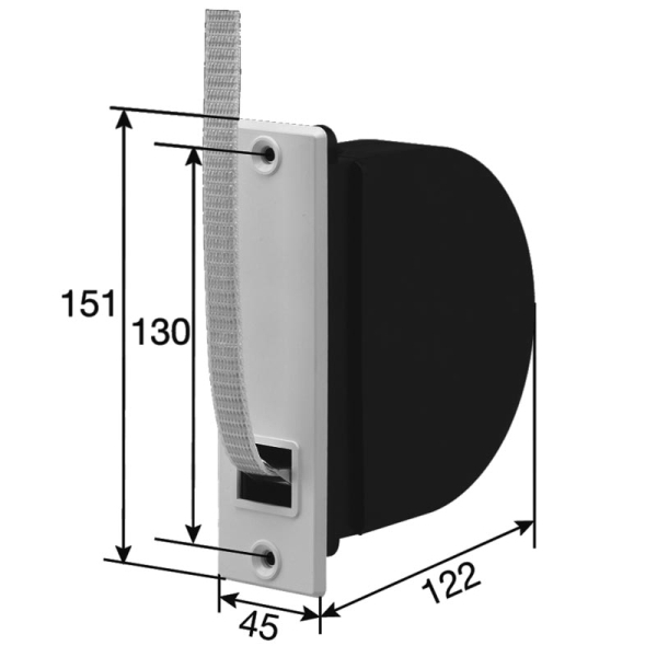 Selve Mini-Einlass-Gurtwickler 130 mit Mauerkasten, für 15 mm Gurt