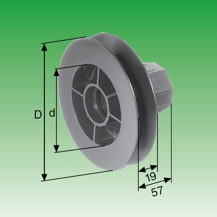 Selve Mini-Gurtscheibe, lang, SW 40, mit Walzenkapsel - lang