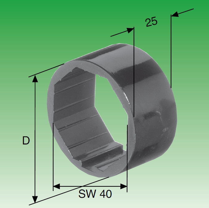 Selve Mini-Aufsteckring für Stahlwelle SW 40