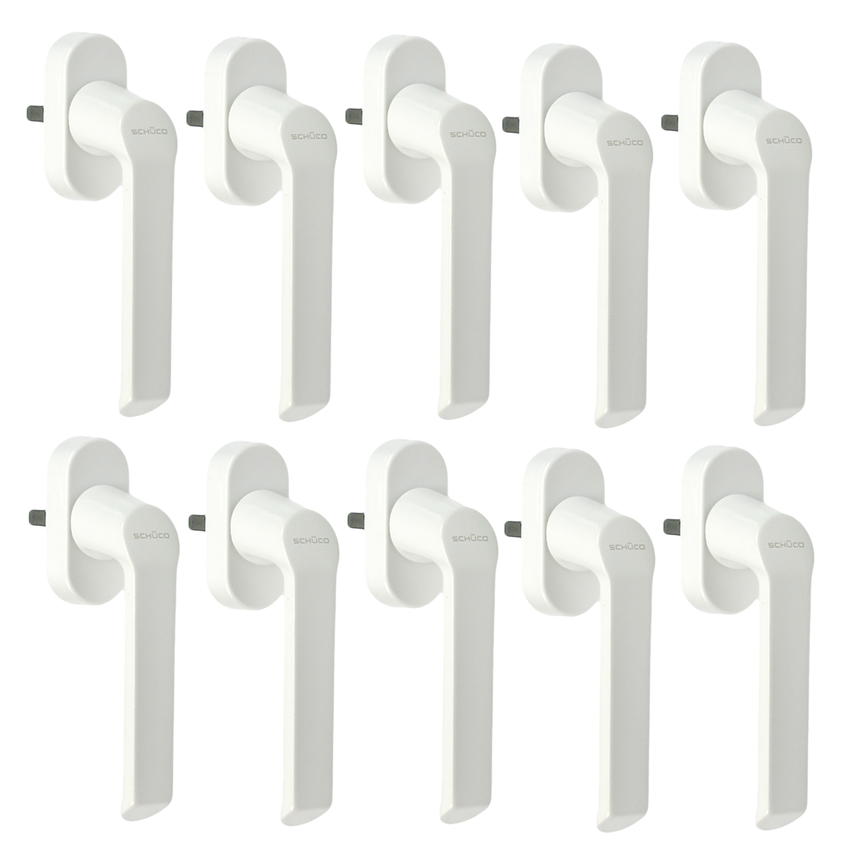 10er Sparset Schüco CT 70 Fenstergriff Akustik in weiß