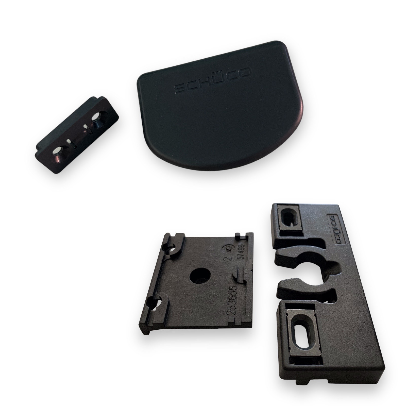 Schüco Balkontürgriff Ziehgriff Anthrazitgrau und Balkontür Schnäpper im Set