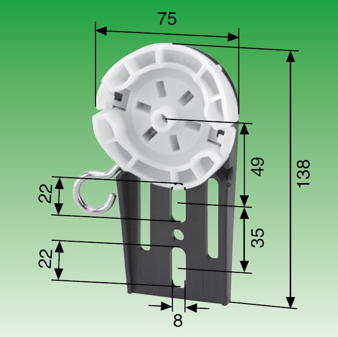 Selve Motorlager für Rollladenfertigkästen
