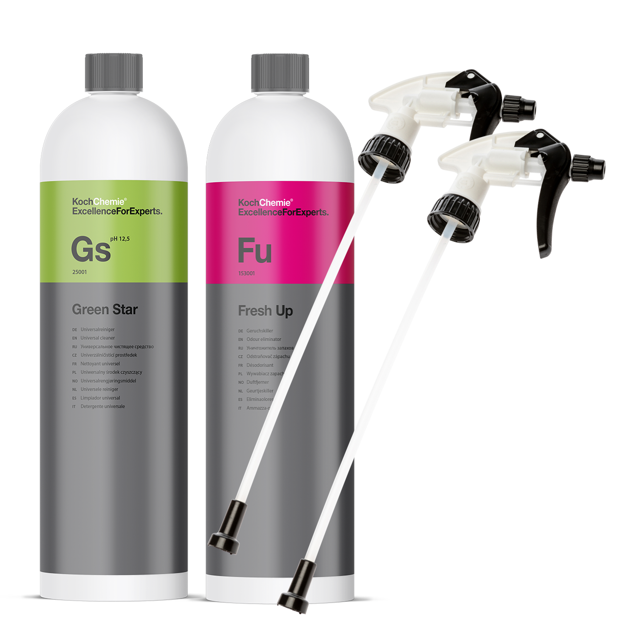 Koch Chemie Bundle Green Star 1L Universalreiniger + Fresh Up 1L Geruchskiller + Star Sprühkopf